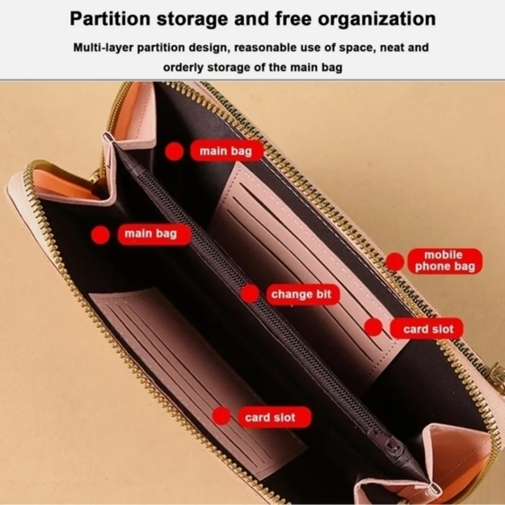 Small‎ Crossbody Bag Touch Screen Phone Case, Cellphone Purse Wallet PU Leather